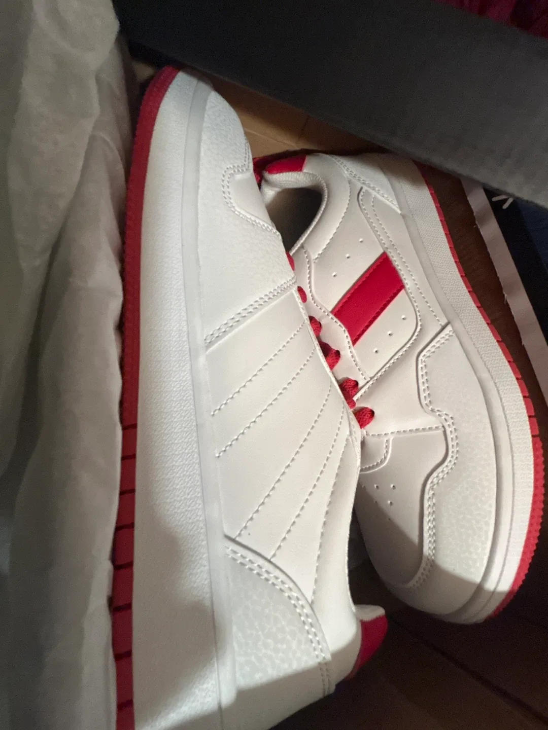 White & Red Sneakers