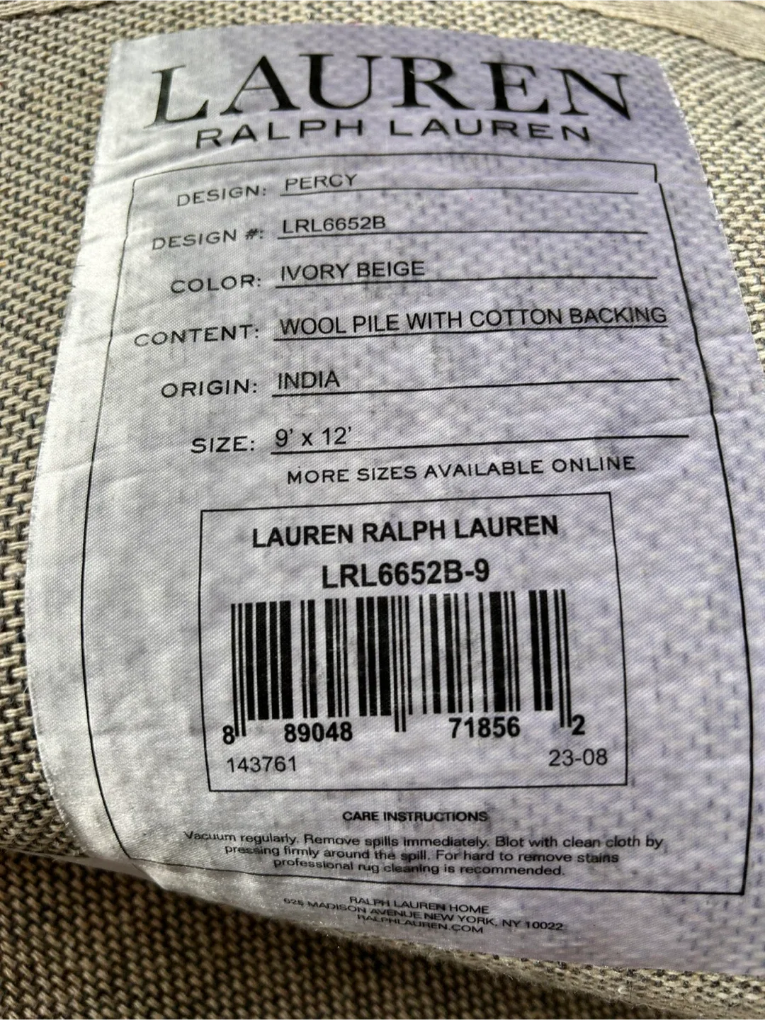 NEW - Percy Area Rug by Ralph Lauren 9x12 RETAILS $3000+ image indicator(2)