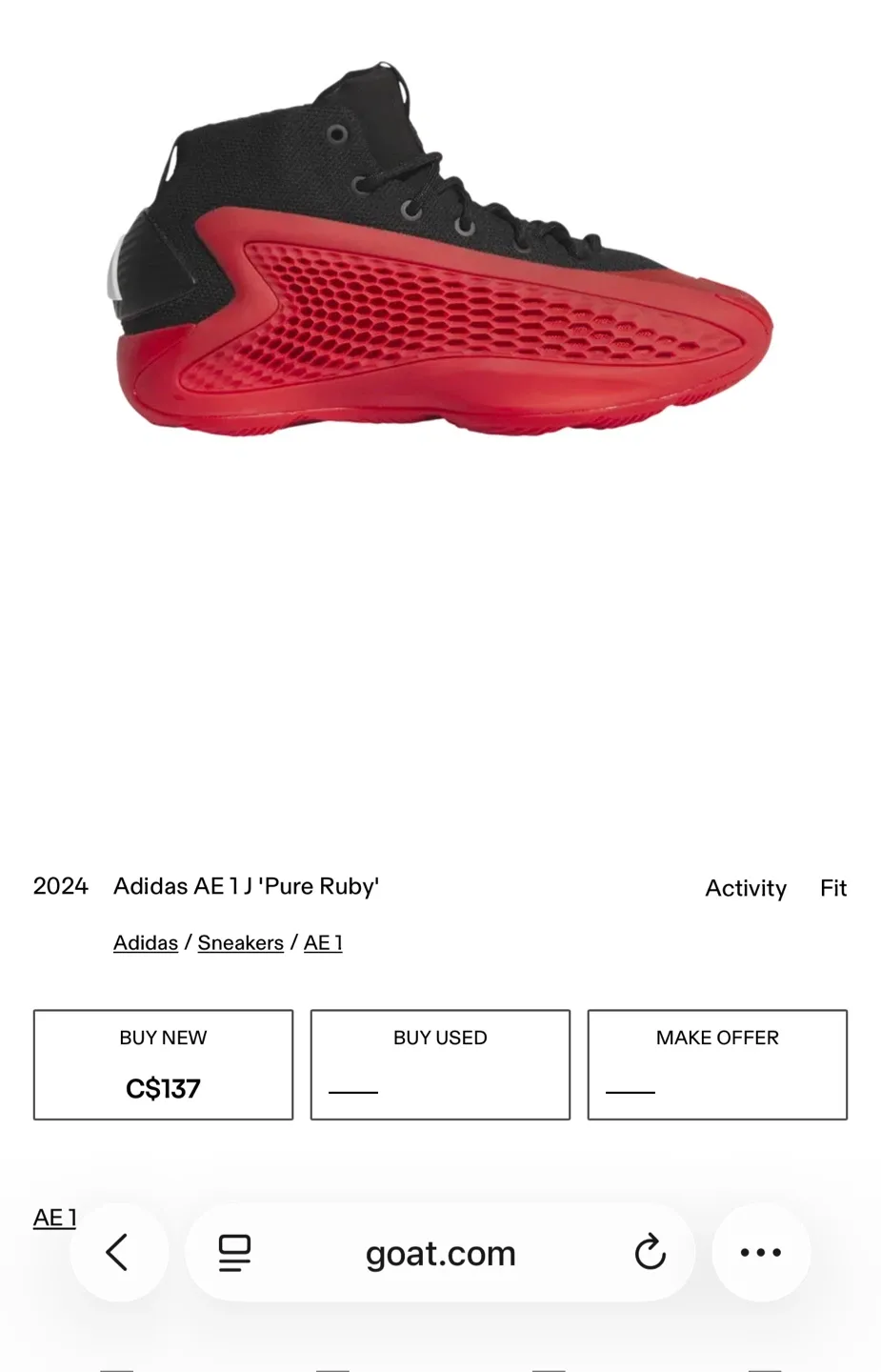 New Adidas Anthony Edwards Basketball Sneakers – US Size 5 image indicator(8)