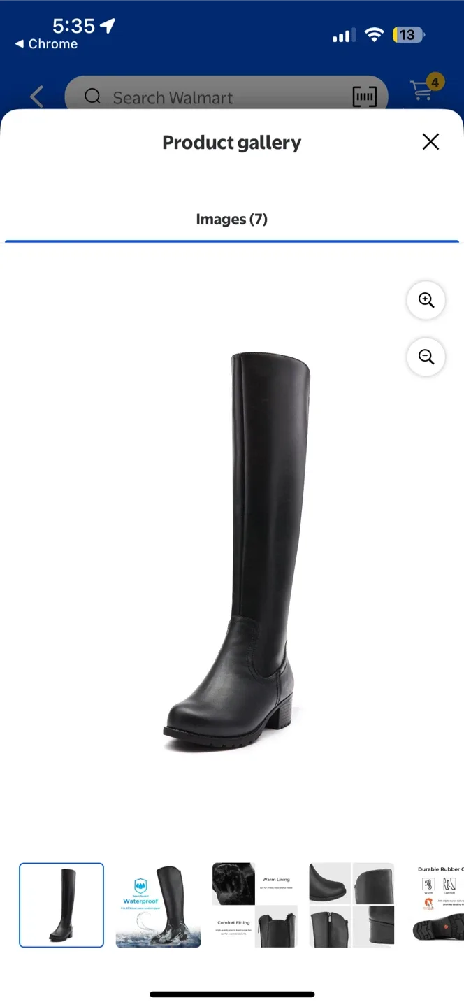 Comfy Moda Black Knee High Boots image indicator(3)
