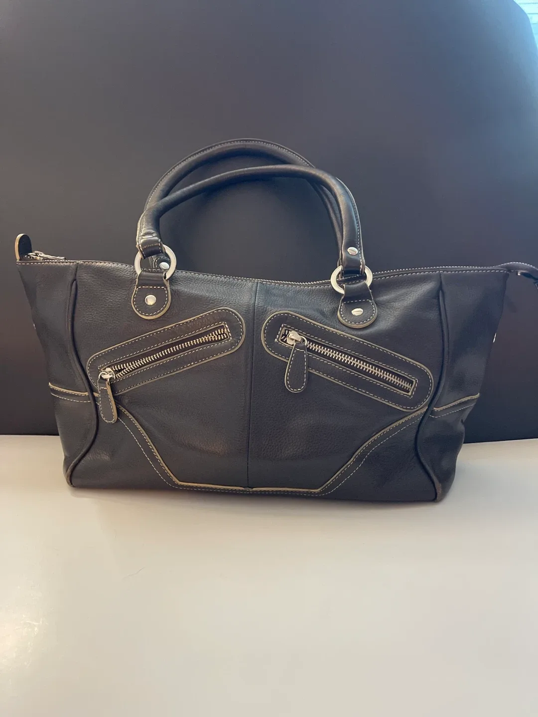 Danier Brown Leather Tote Bag