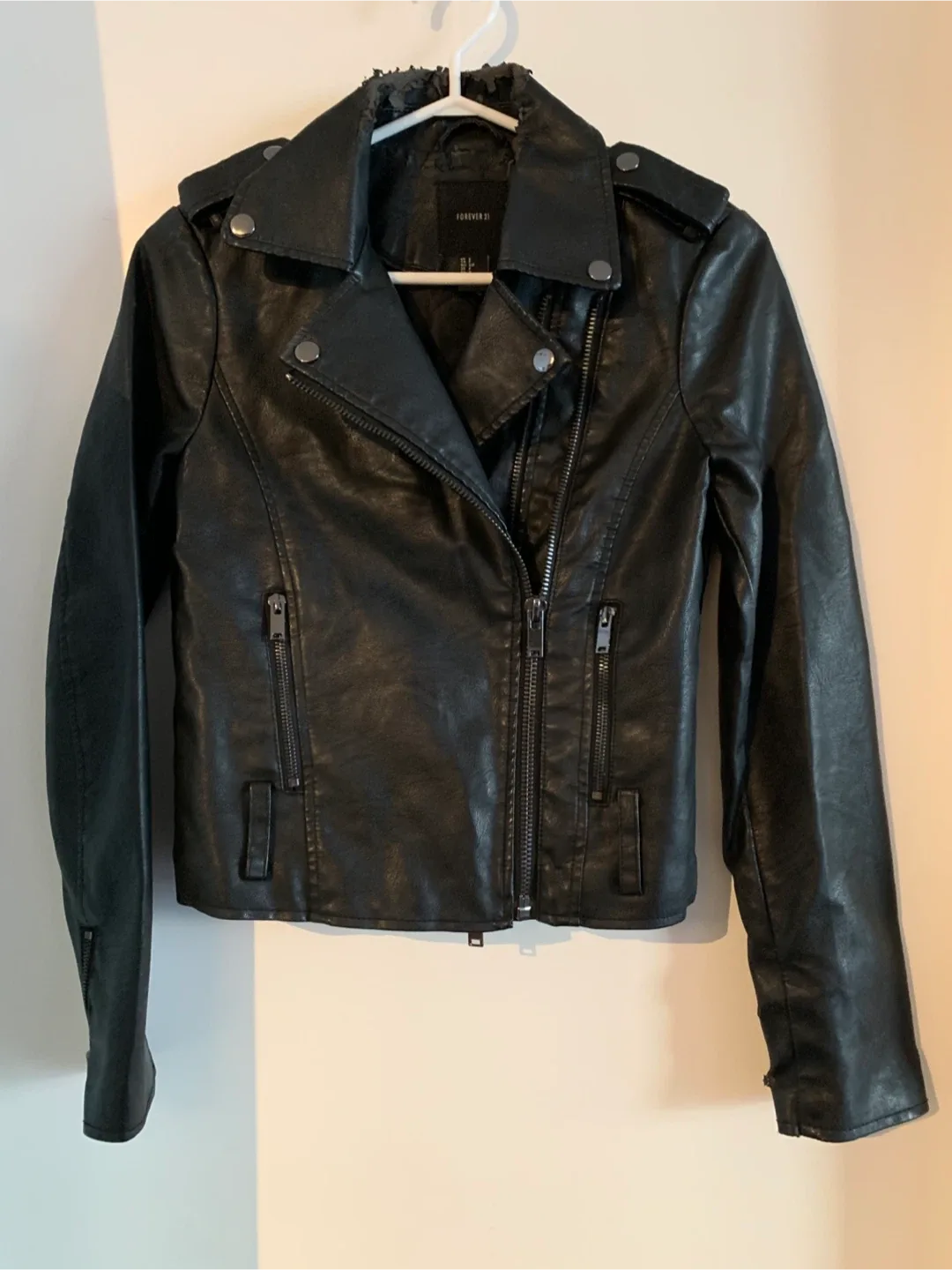 Black Biker Jacket Small - PLS READ ALL image indicator(2)