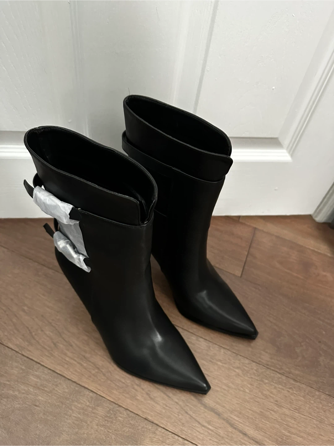 New Fashion Nova Black Heeled Ankle Boots - Size 8