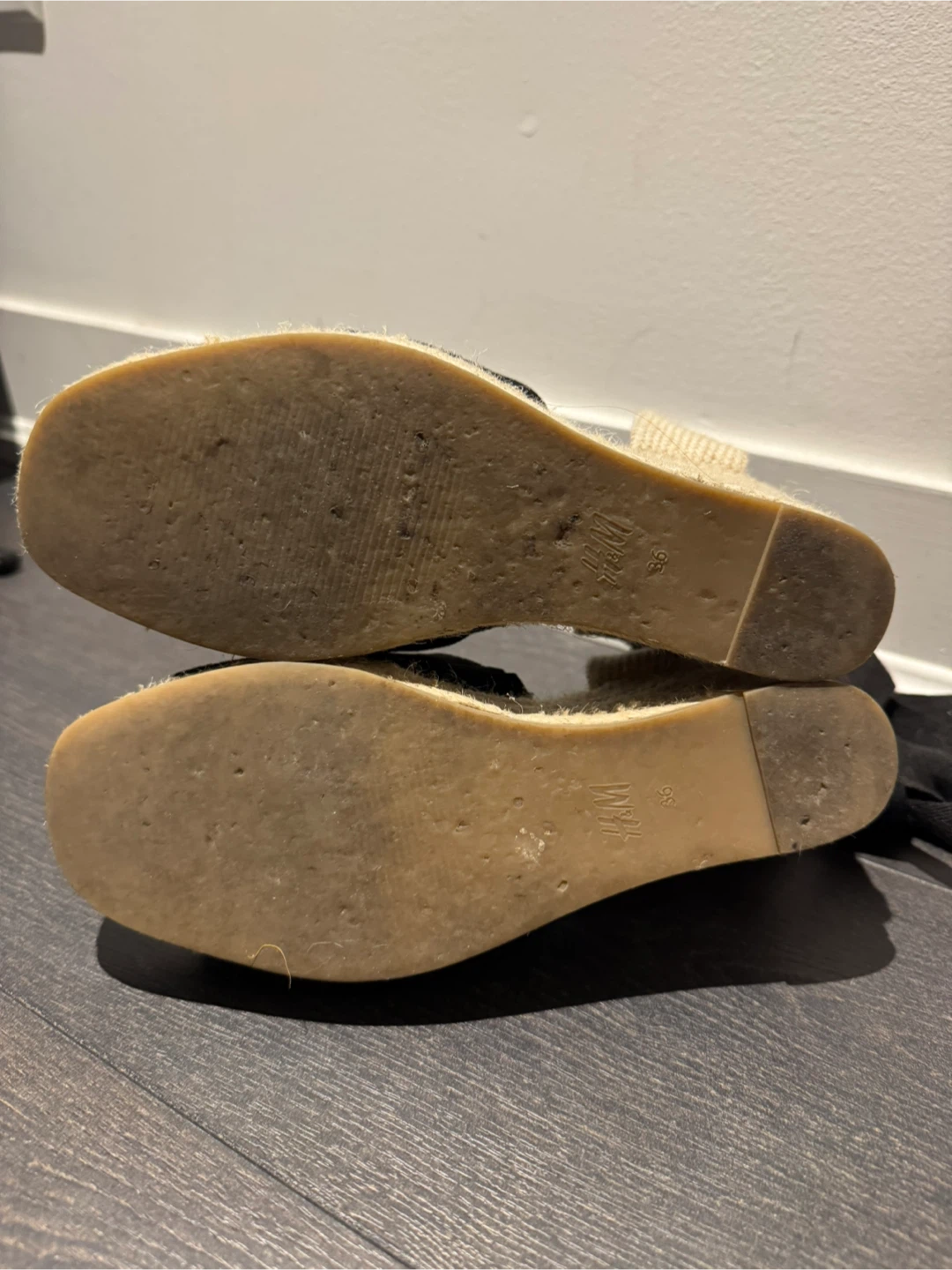 H&M Black Suede Espadrille Wedge Sandals - Size 36 - photo 2