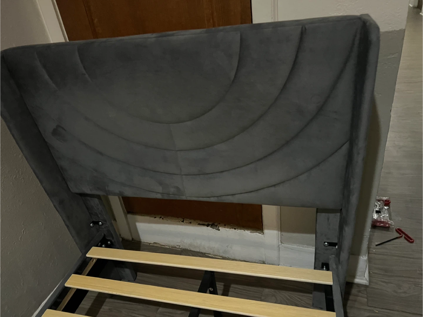 Gray Upholstered Bed Frame Twin size - photo 3