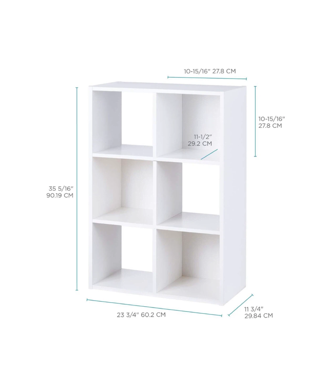 For Living 6-Cube Storage Shelf - White - photo 2