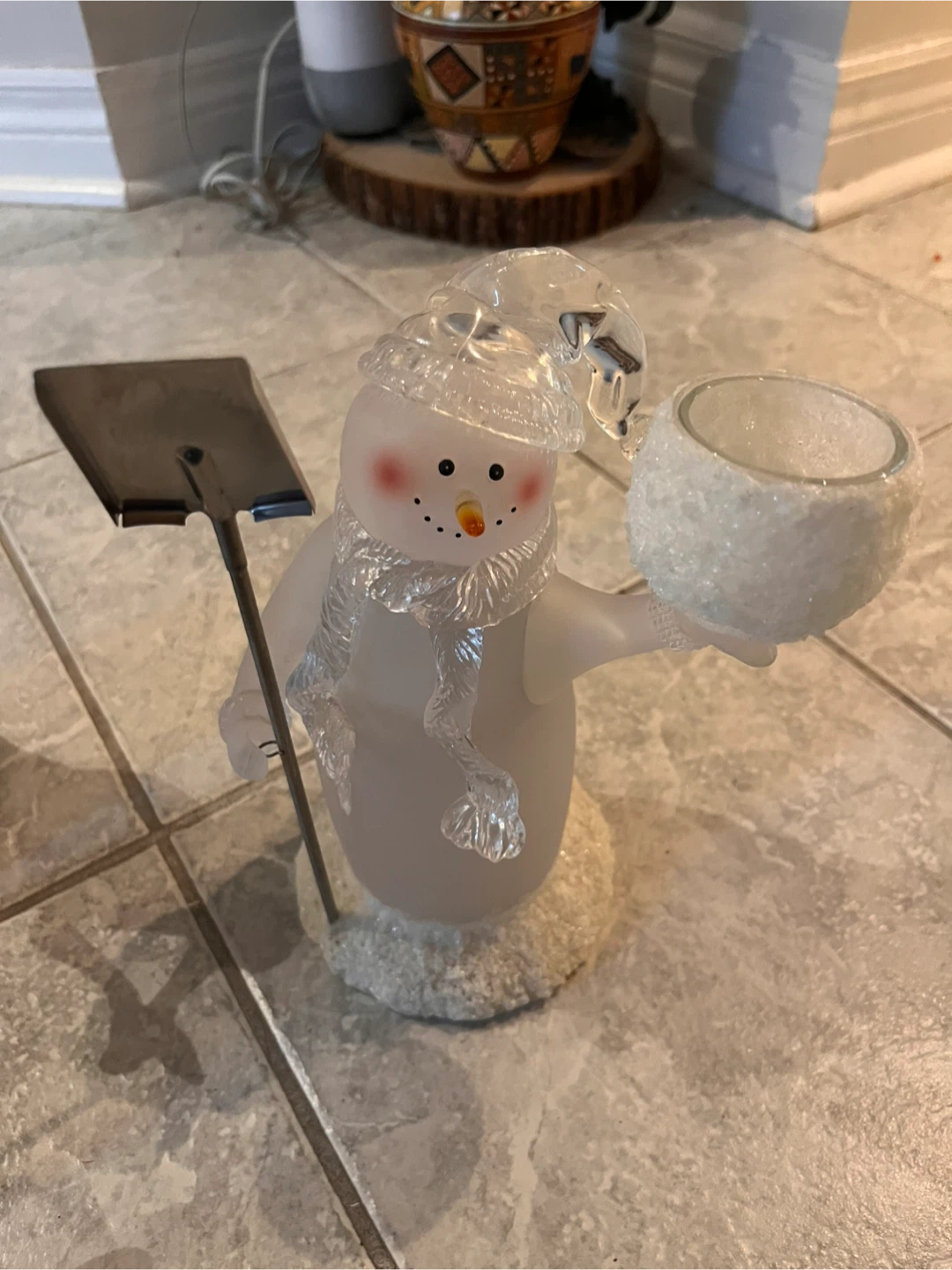 2 Snowman Candle Holders & angel decor (3 ITEM BUNDLE!)