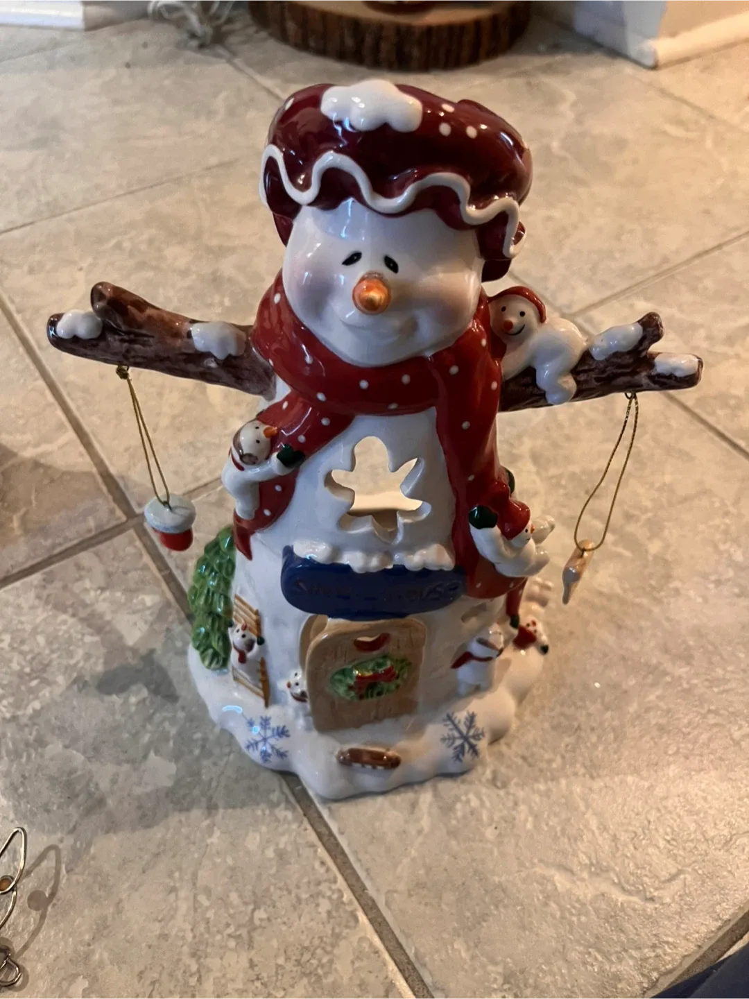 2 Snowman Candle Holders & angel decor (3 ITEM BUNDLE!) image indicator(4)