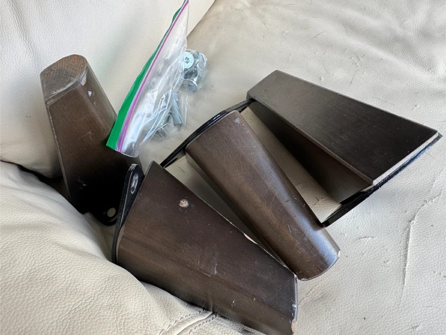 Beige Leather Sofa - Used image indicator(4)