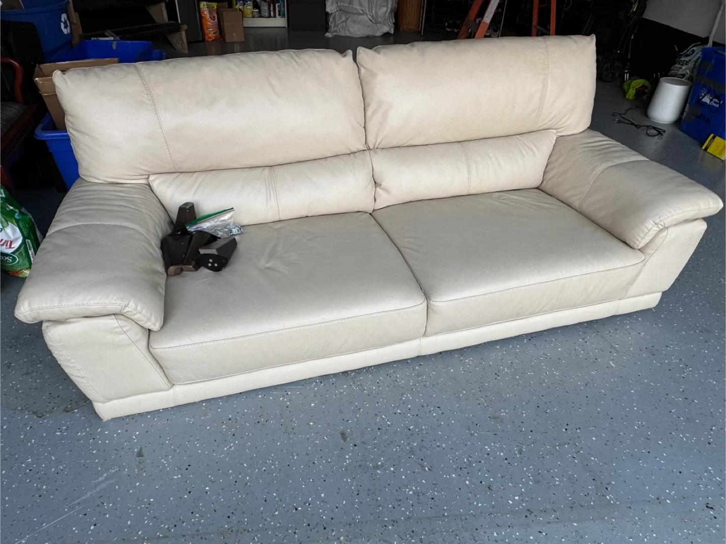 Beige Leather Sofa - Used image indicator(3)