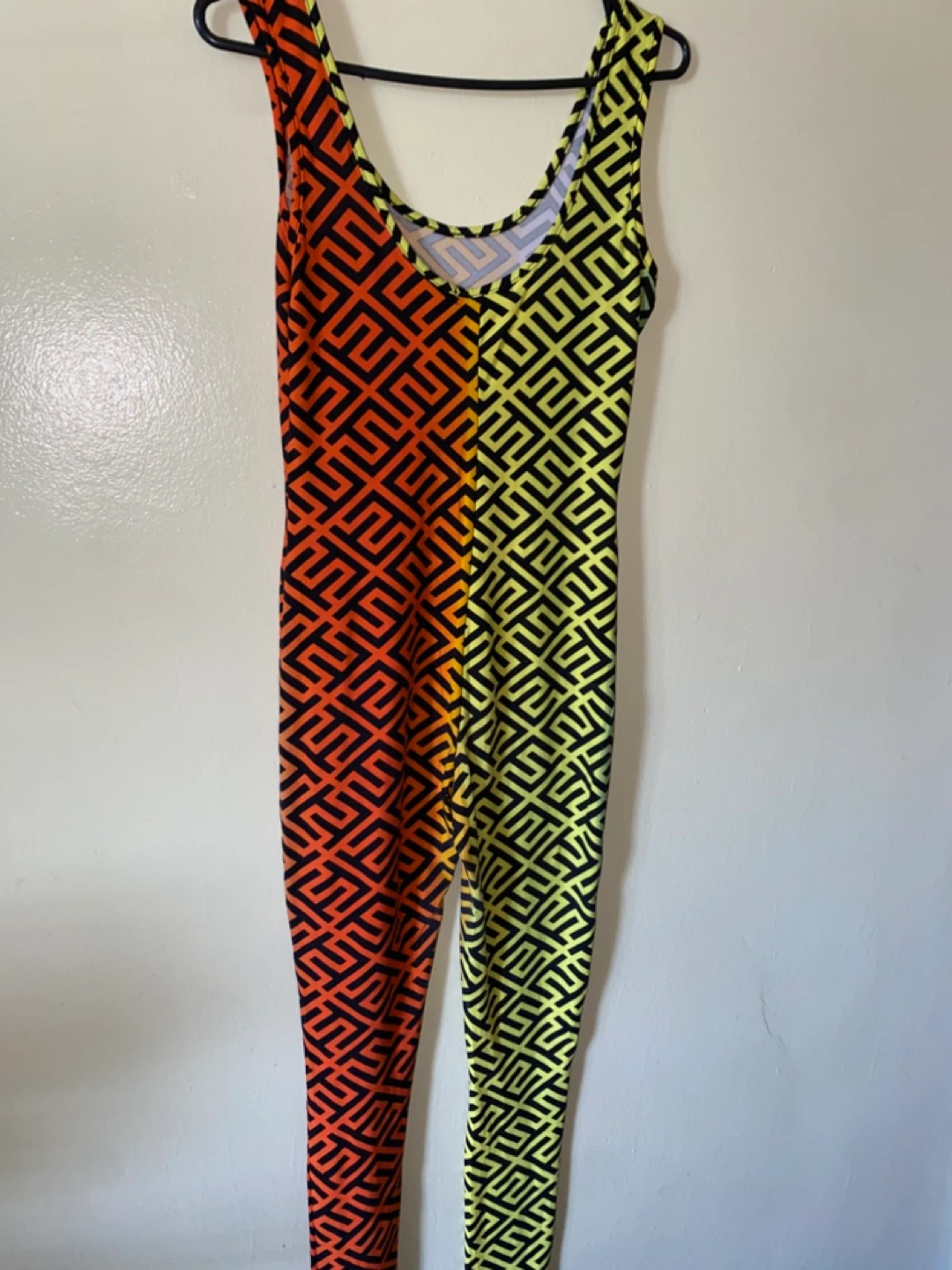 Orange/Yellow Geometric Jumpsuit
