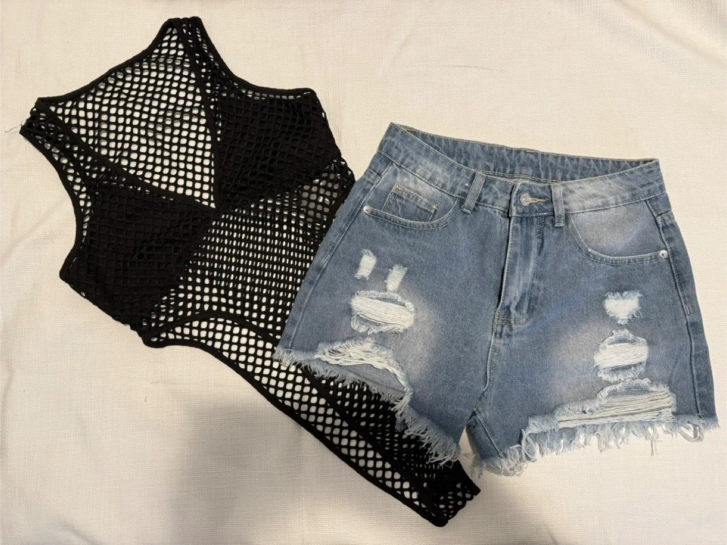 Body + Distressed Denim Shorts thumbnail