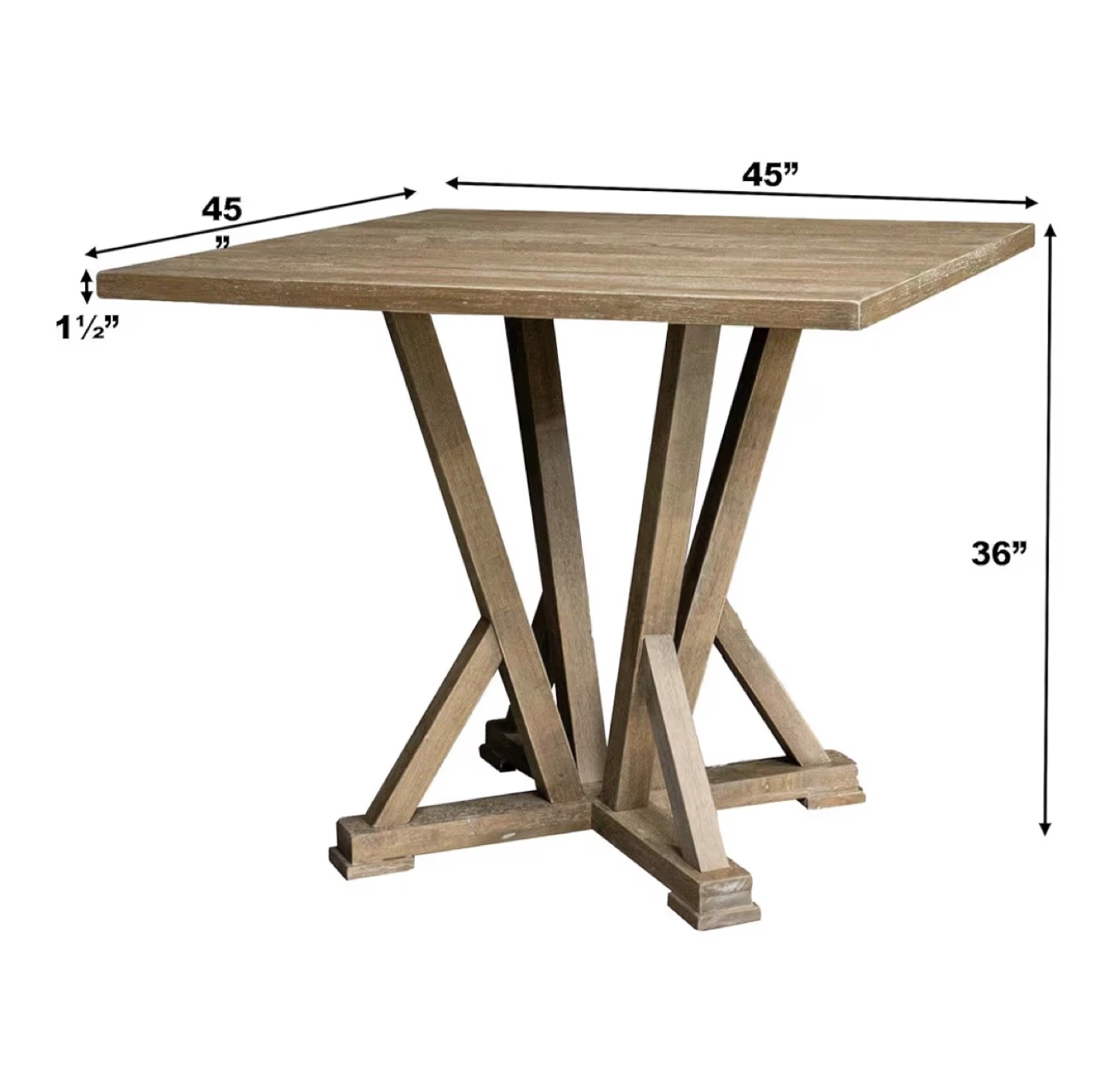 Modern Farmhouse Square Counter Table 45" Solid Wood - photo 4