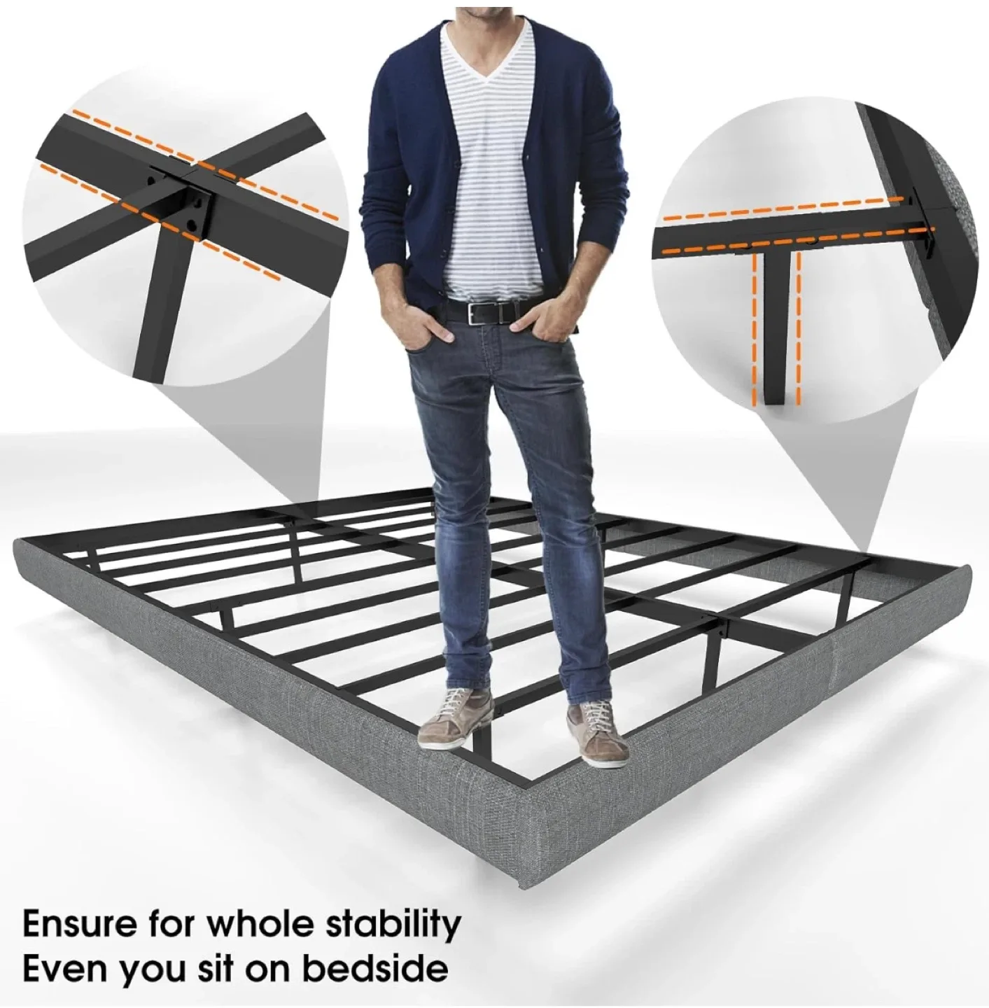 Full Size Smart RGB LED Bed Frame image indicator(6)