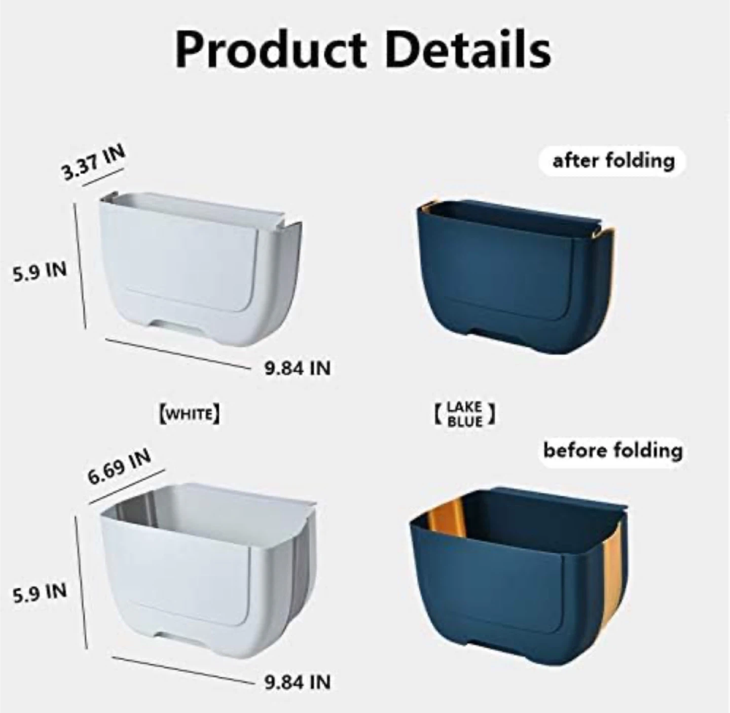 Foldable Kitchen Waste Bin - White - photo 3