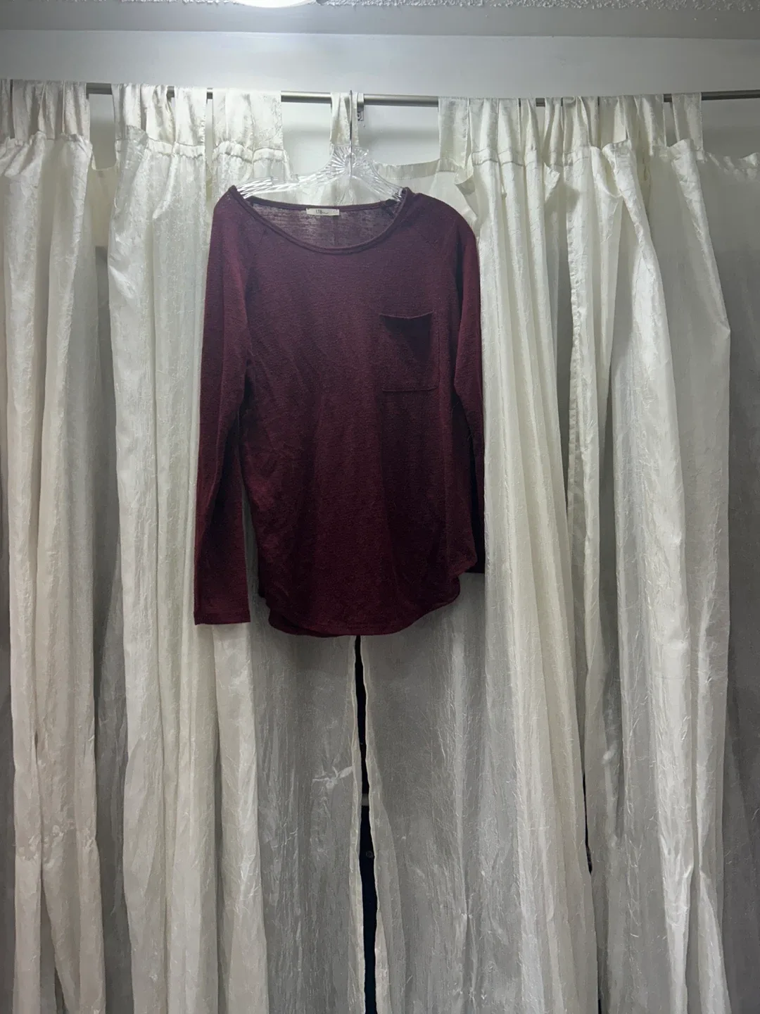 Burgundy Long Sleeve Top thumbnail