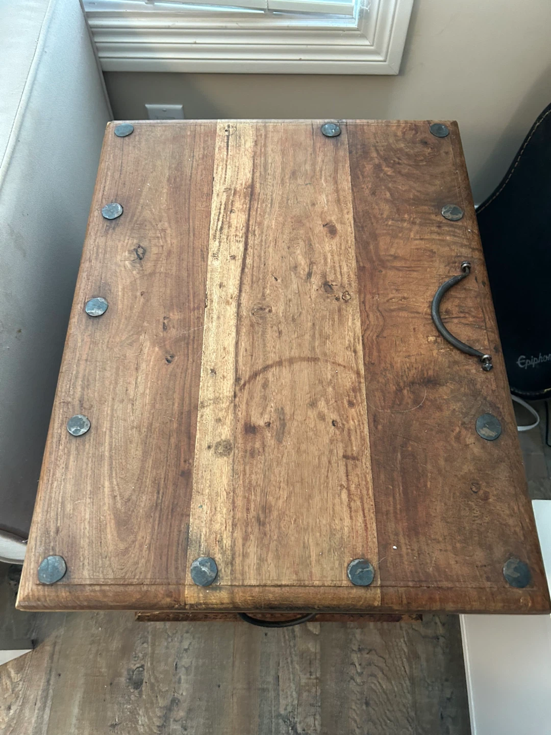 Wooden Storage Trunk End Table