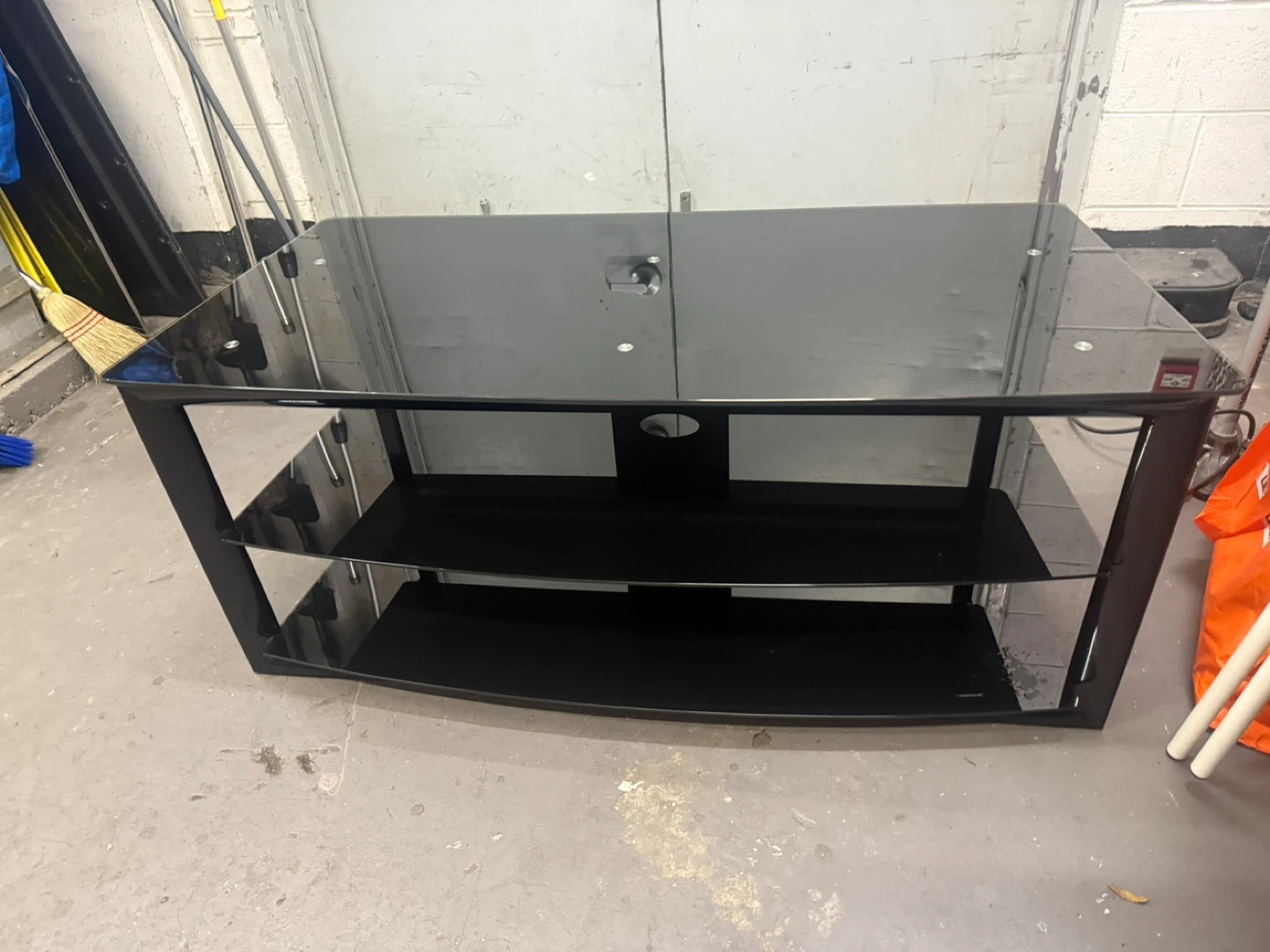 Black Glass TV Stand