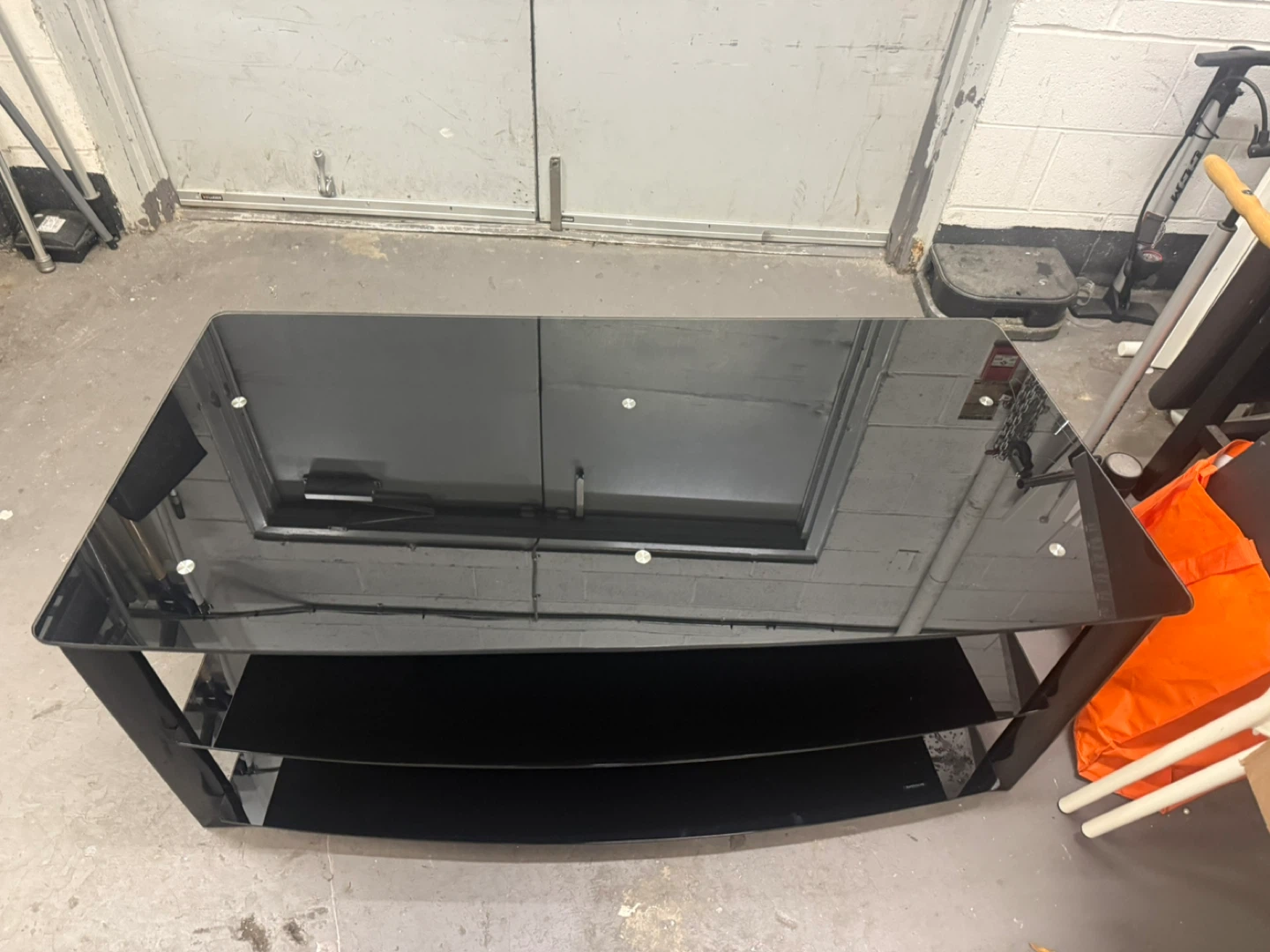 Black Glass TV Stand - photo 2