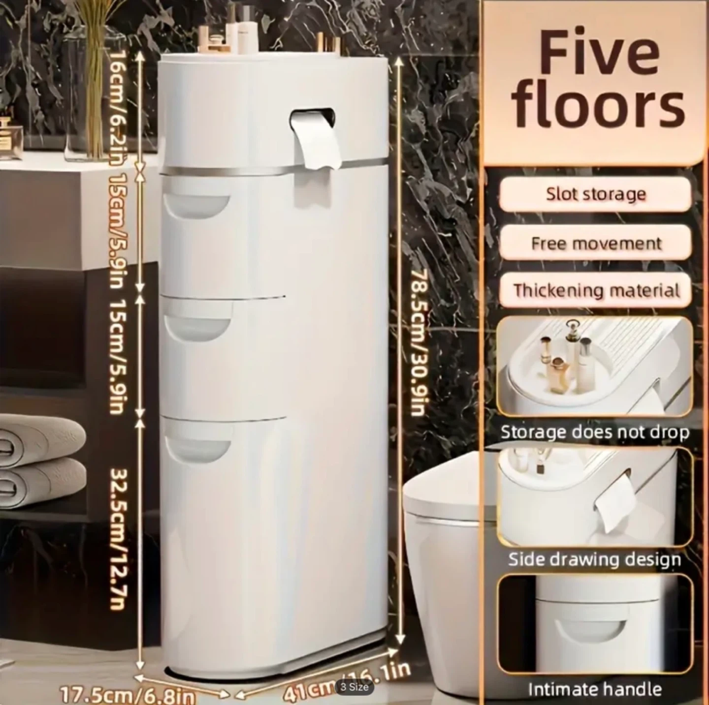 Layered Storage Design Bathroom Cabinet - photo 2