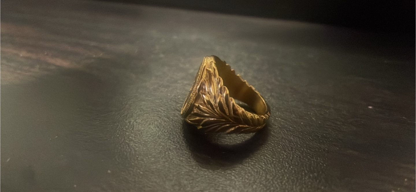 Viking Roman Emperor Signet Ring, Gold, Size 7 - photo 3