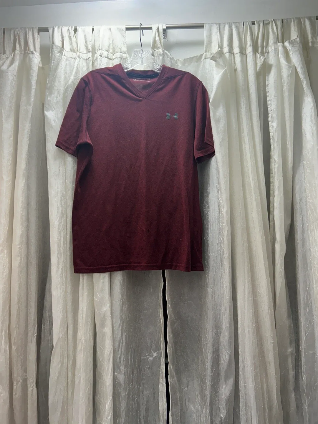 Under Armour Maroon V-Neck T-Shirt thumbnail