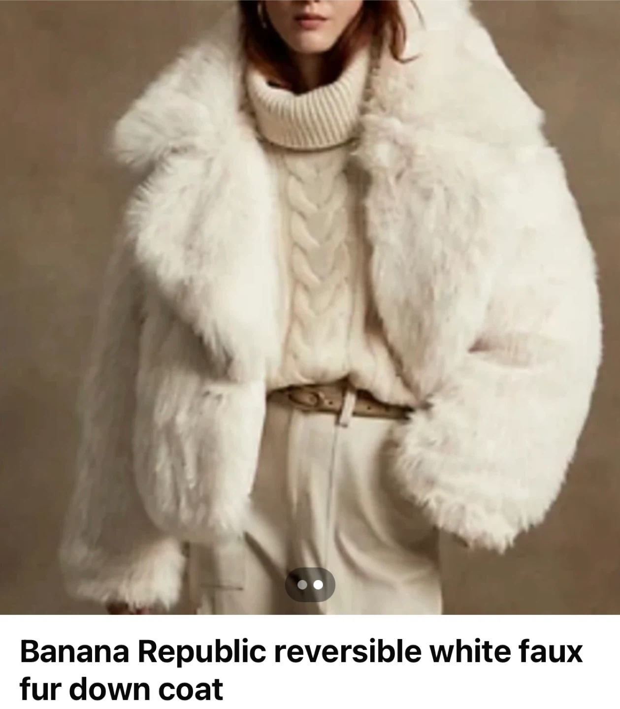 Banana Republic Reversible Faux Fur Down Coat