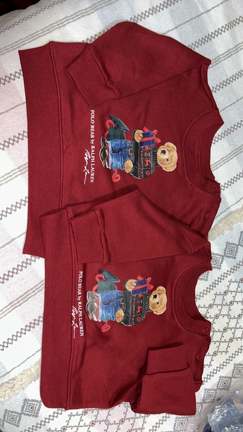 Ralph Lauren Polo Bear Burgundy Sweatshirts