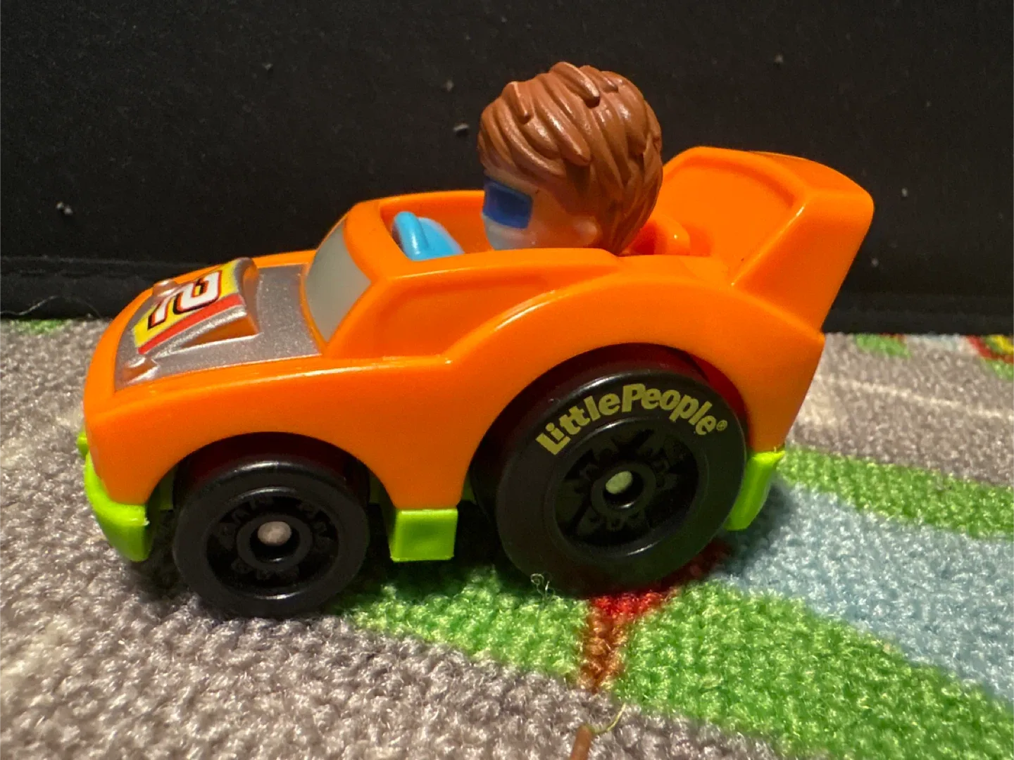 Fisher-Price Little People Orange Race Car