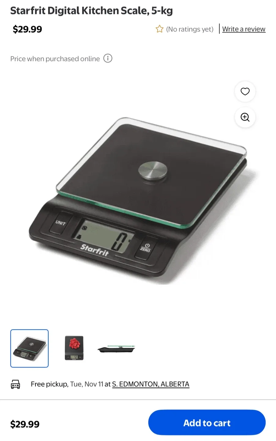 New Starfrit Digital Kitchen Scale - 5 kg - $15 image indicator(4)