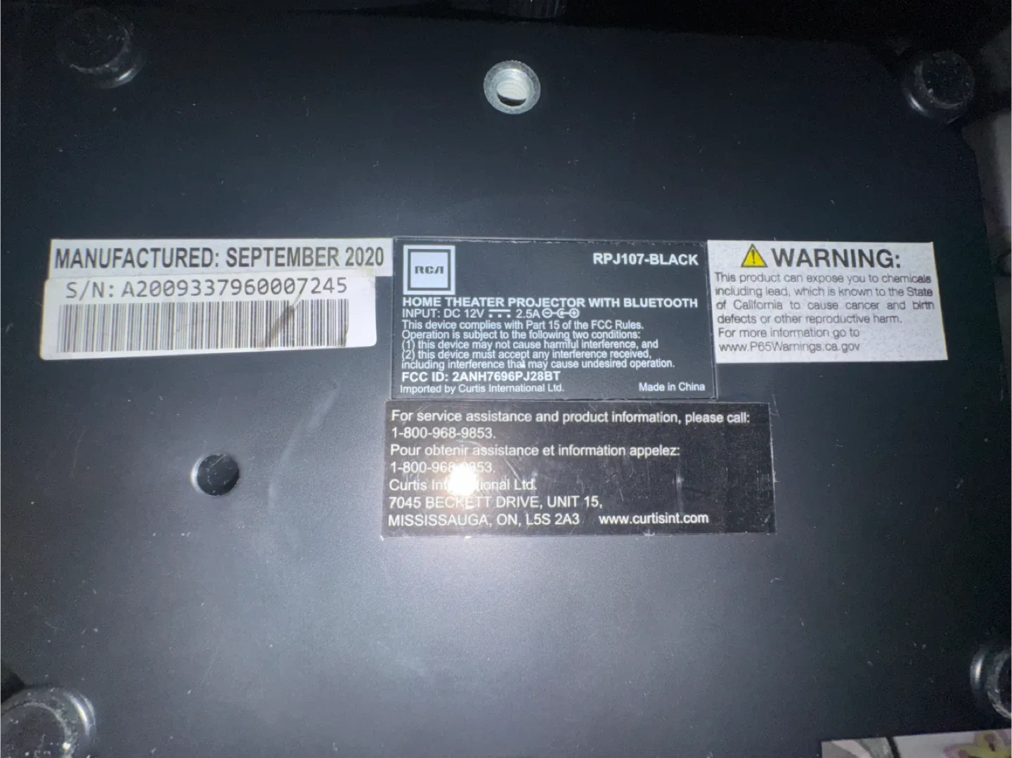 RCA RPJ107-BLACK Bluetooth Projector image indicator(2)