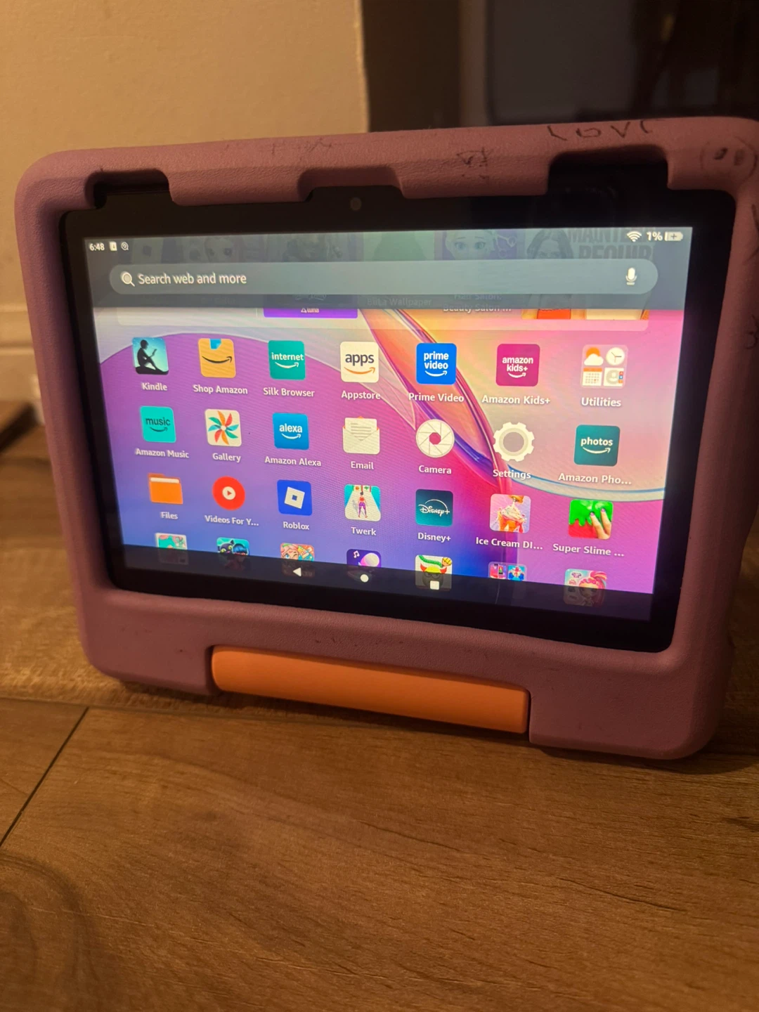 Amazon Fire 7 Kids Edition Tablet - Purple Case