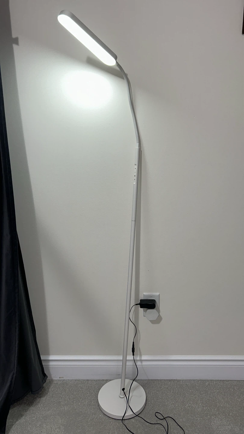 LED Floor Lamp - Adjustable Gooseneck, White