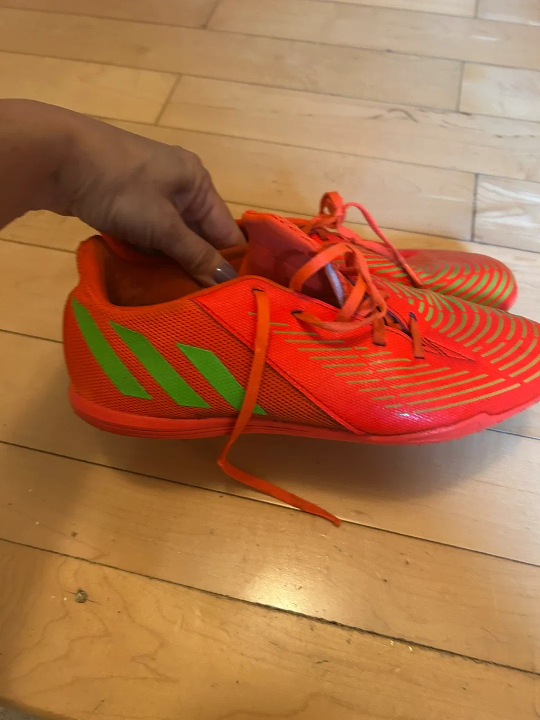 Adidas Predator Orange/Green Indoor Soccer Shoes image indicator(3)