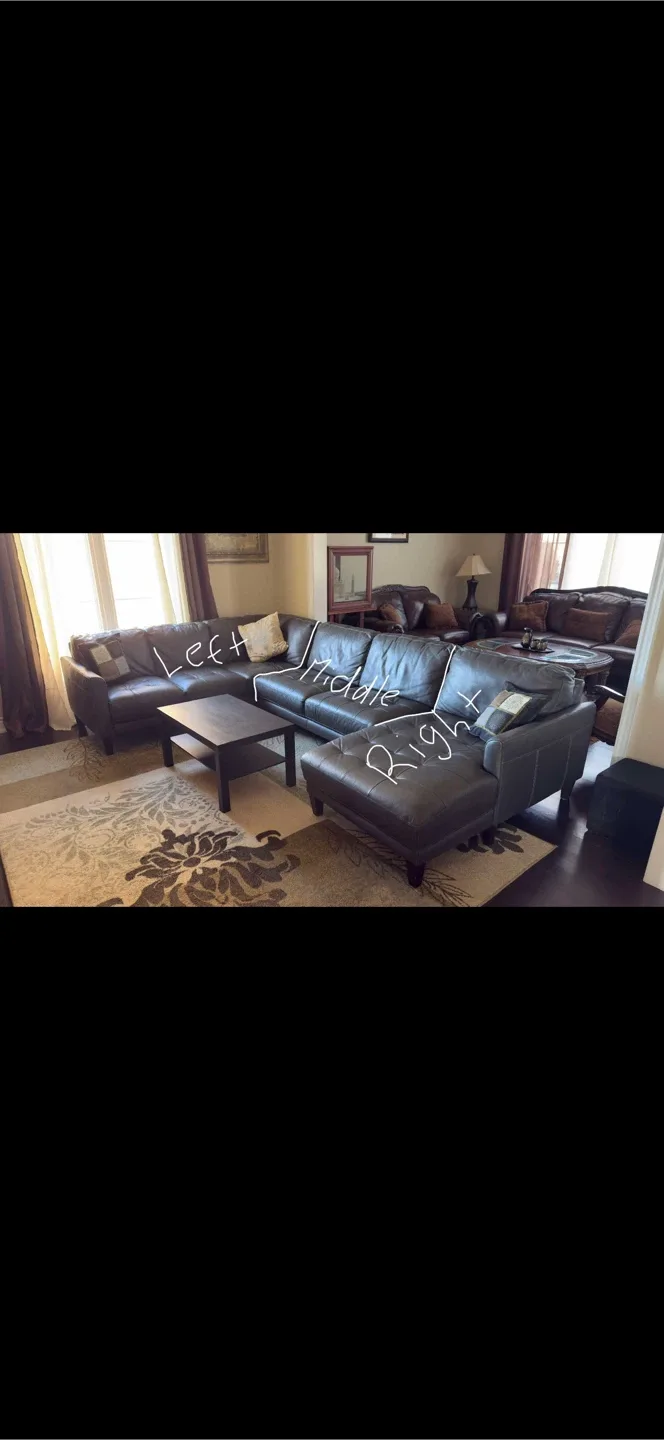 Leather Sectional Sofa - Brown image indicator(5)