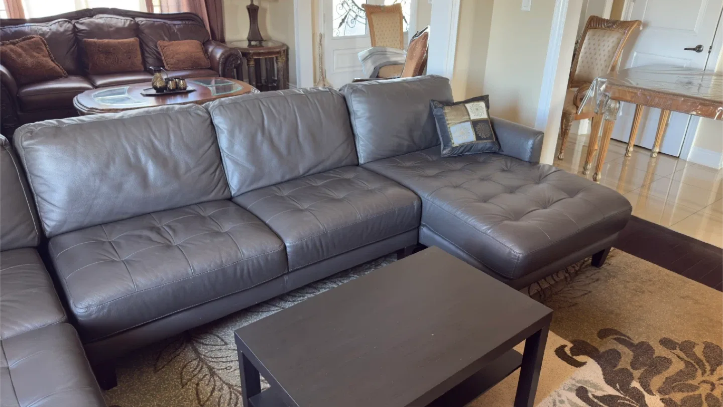 Leather Sectional Sofa - Brown image indicator(3)