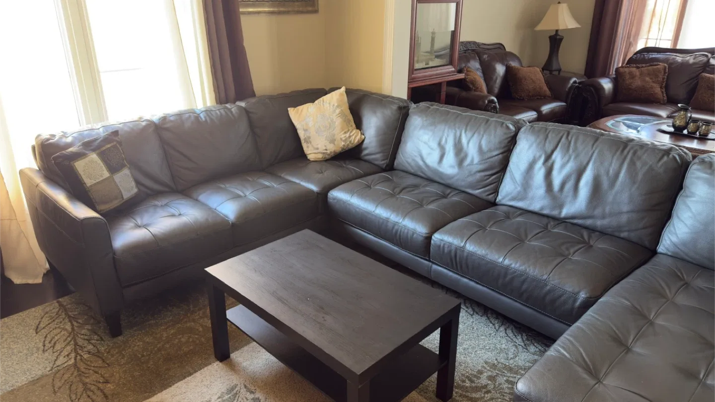 Leather Sectional Sofa - Brown image indicator(2)