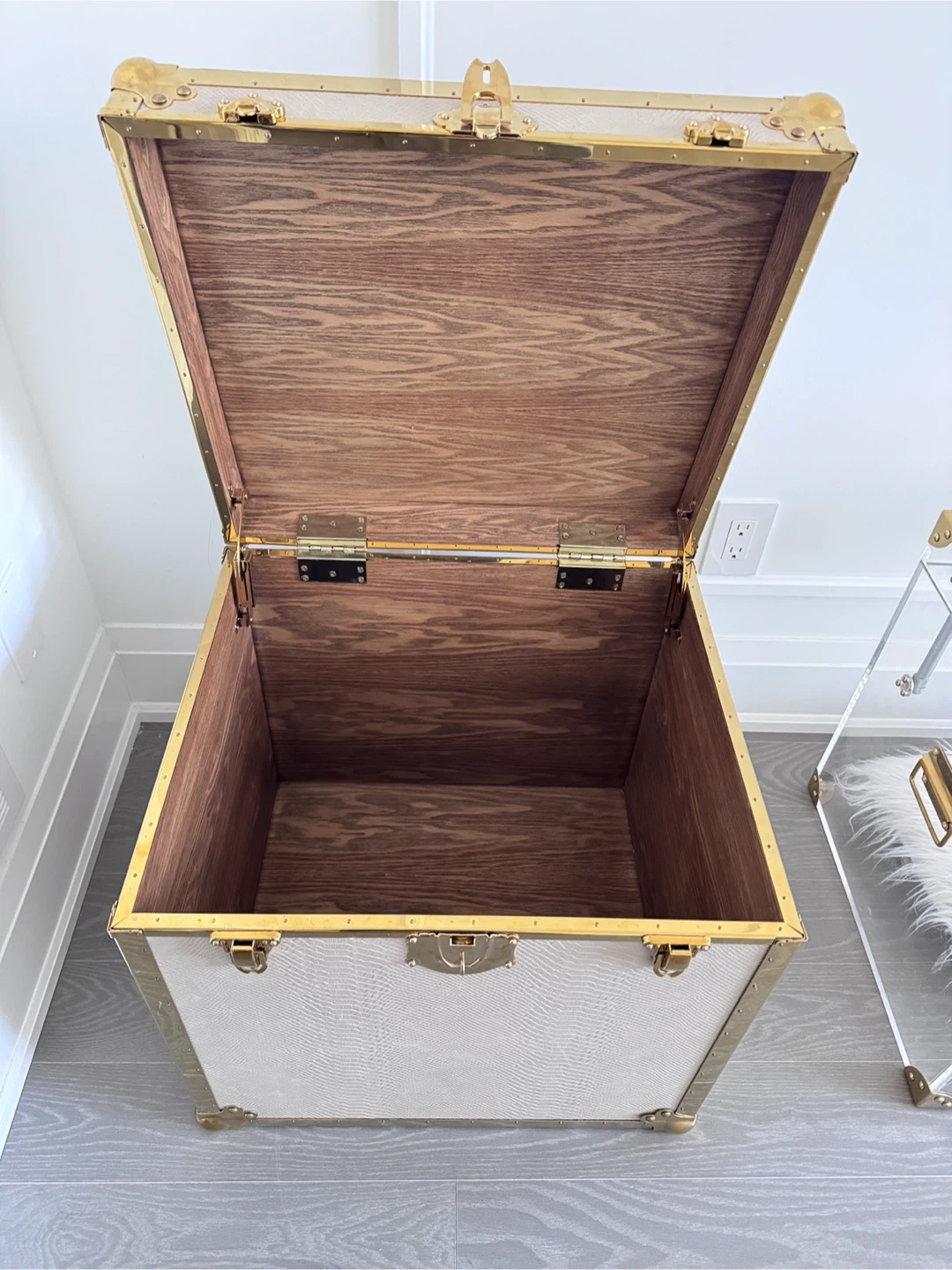 Decorative Storage Trunk - Ivory & Gold - photo 3