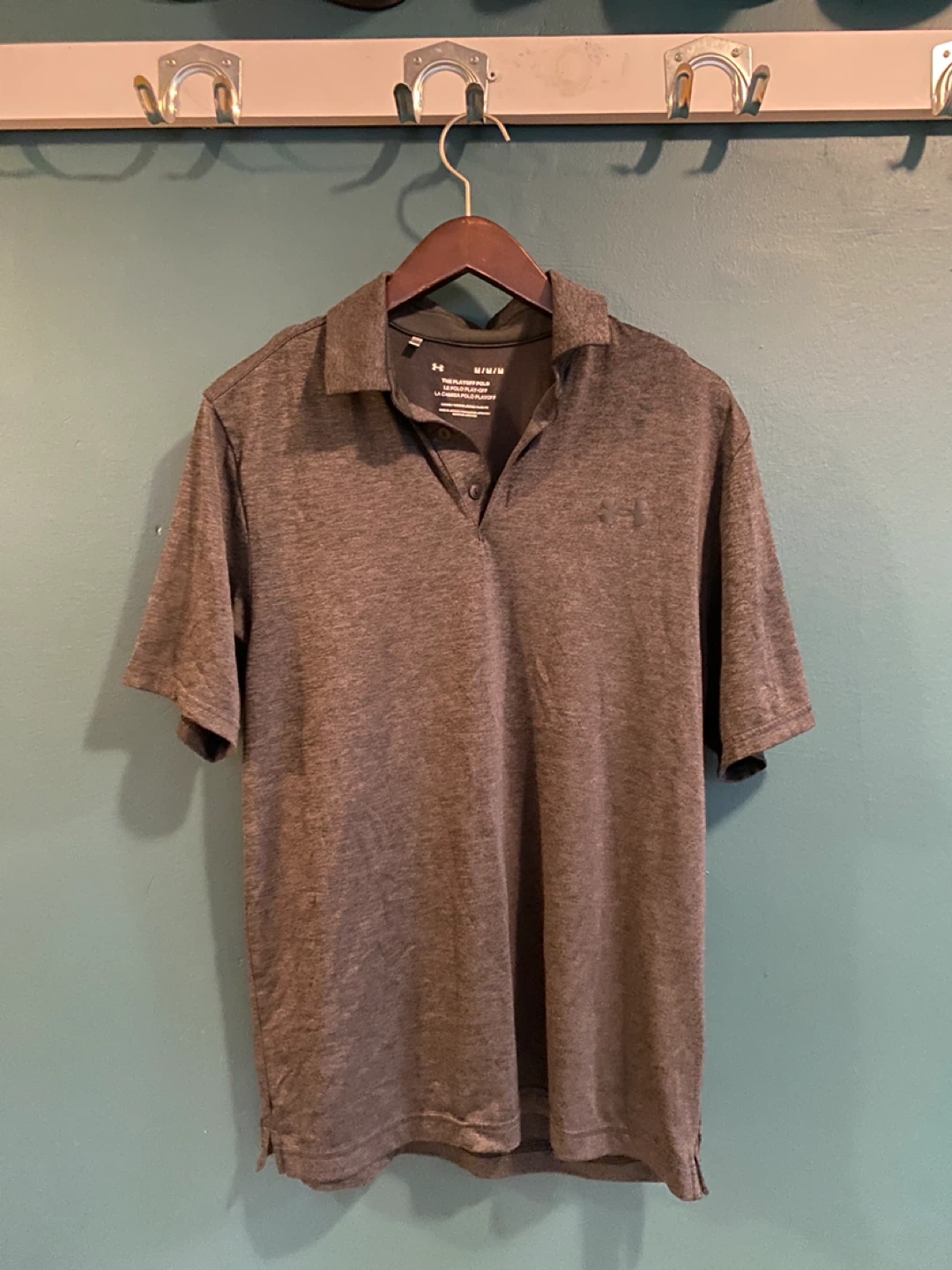 Heater Grey Under Armour Playoff Polo - Size M