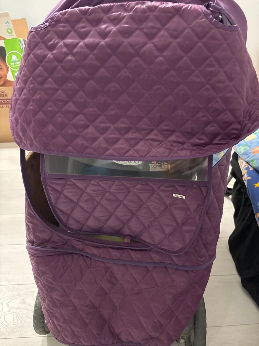 Stroller Weather Shield - Purple image indicator(3)