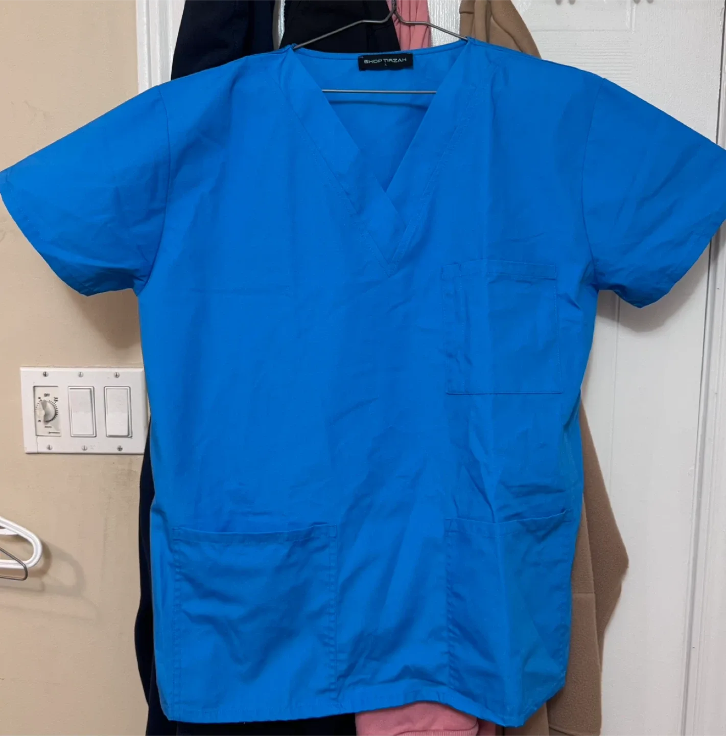 Shop Trazak Blue Scrub Top #cleanout