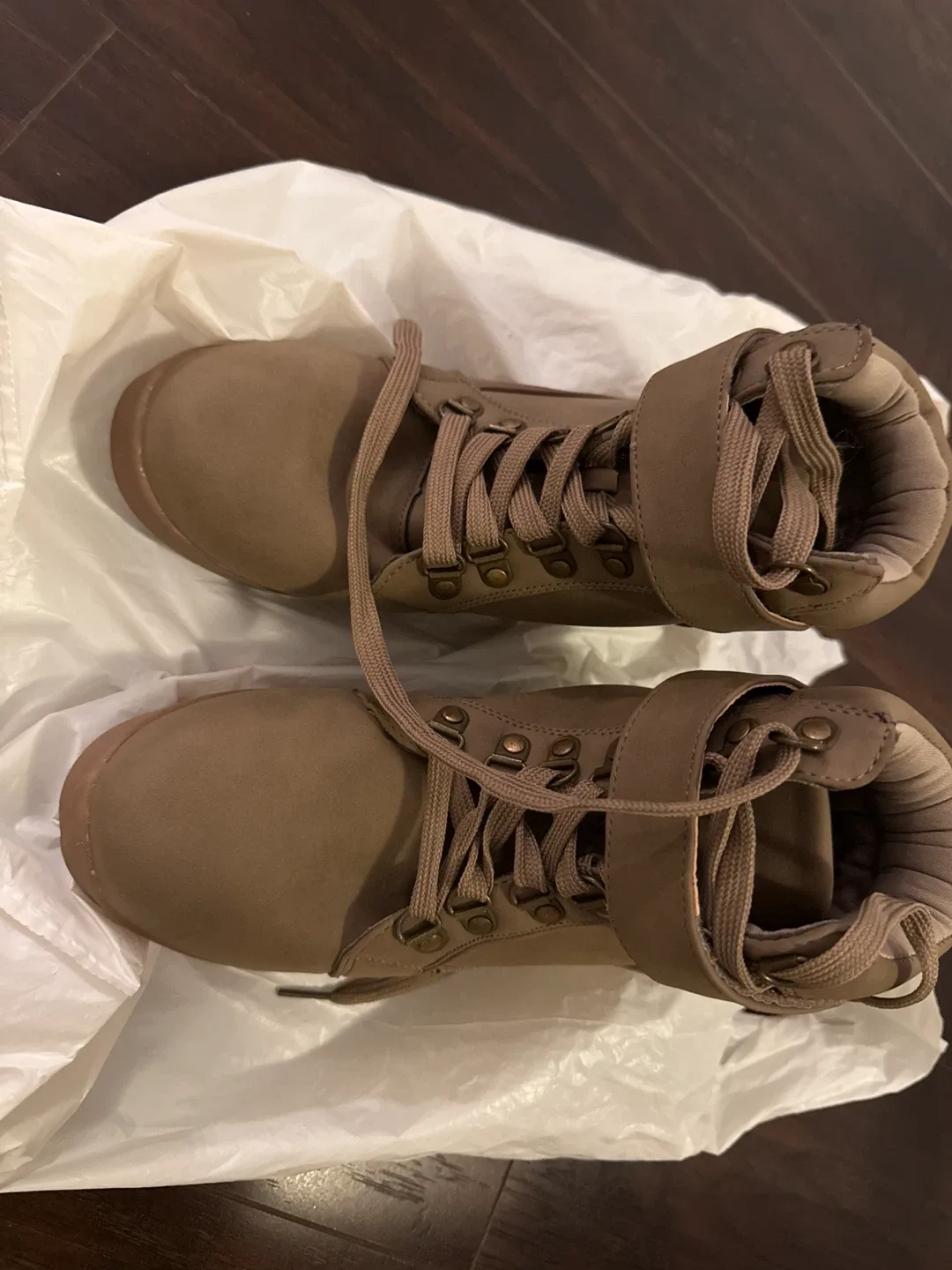 Taupe Wedge Heel Boots - Size 8 image indicator(3)