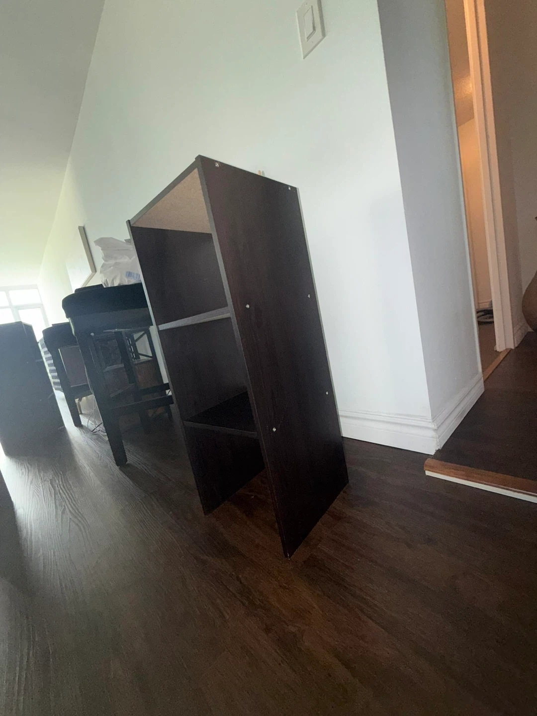 Dark Brown 3-Shelf Bookcase- set of 4 - photo 2