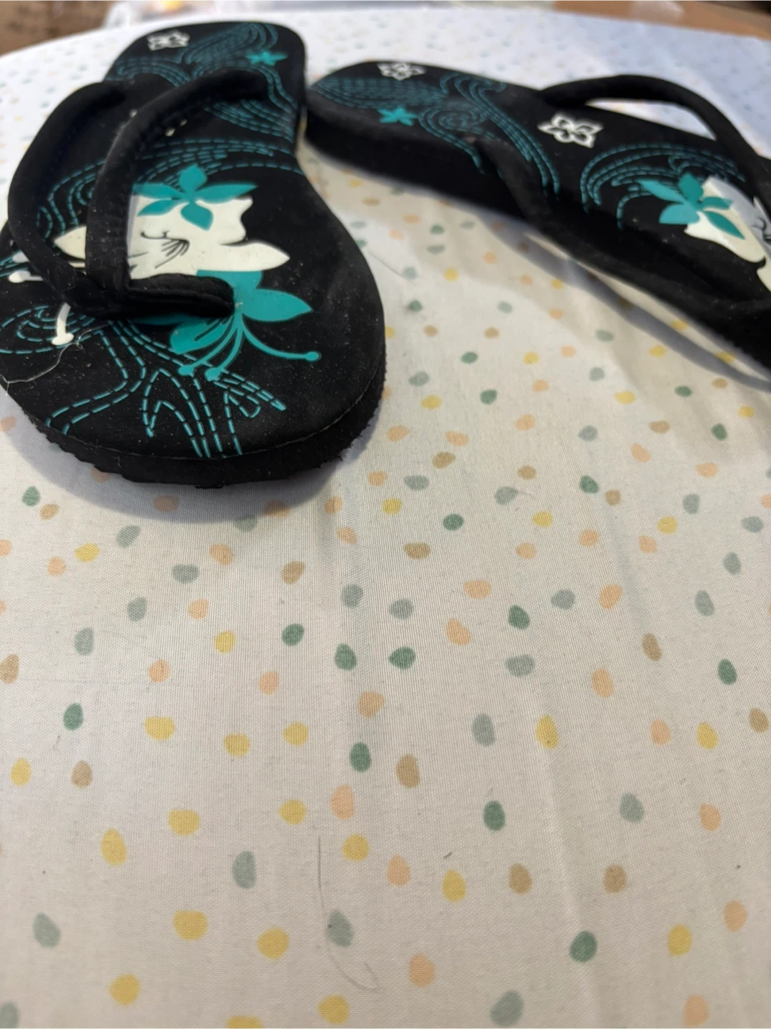 Floral Flip Flops - Size 6-7