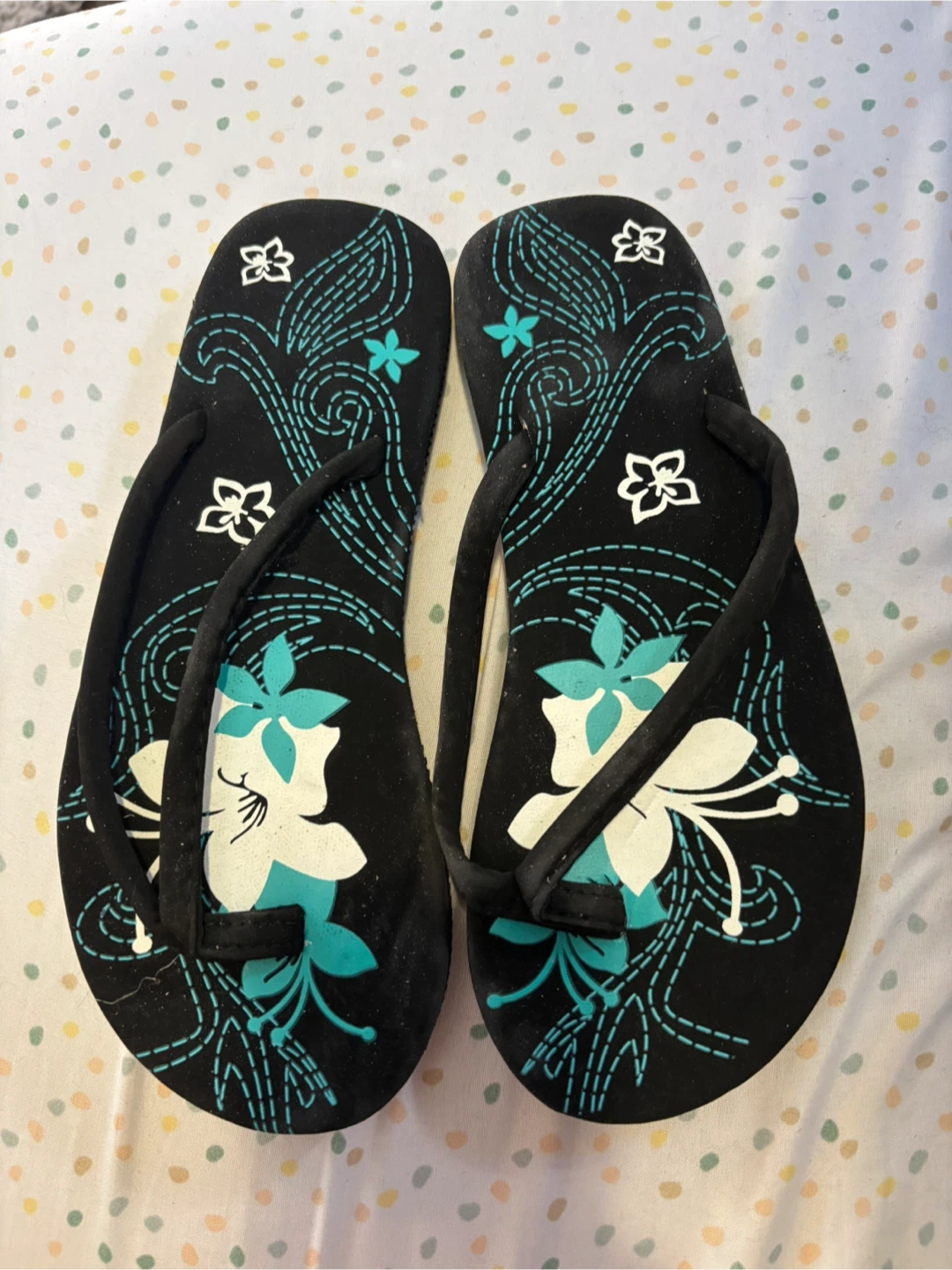 Floral Flip Flops - Size 6-7 - photo 3