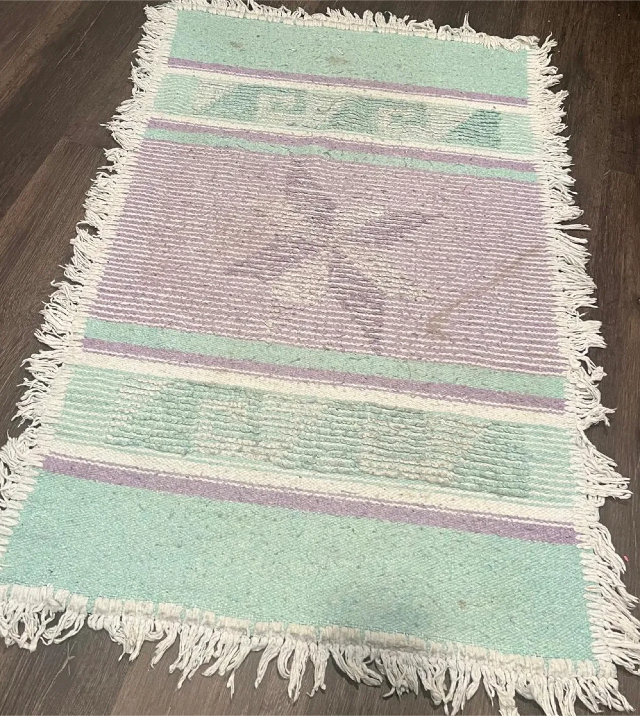 Woven Rug - Green, Purple, White image indicator(2)