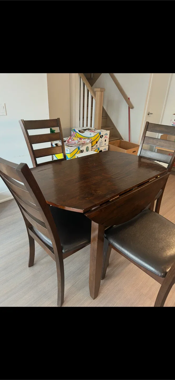 Leons Dark Wood Dining Table with 4 Chairs image indicator(3)