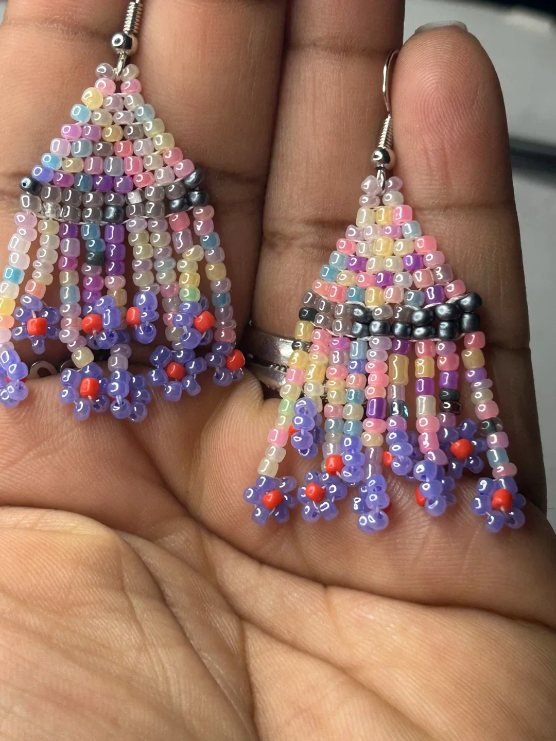Handmade Beaded Fringe Earrings image indicator(5)