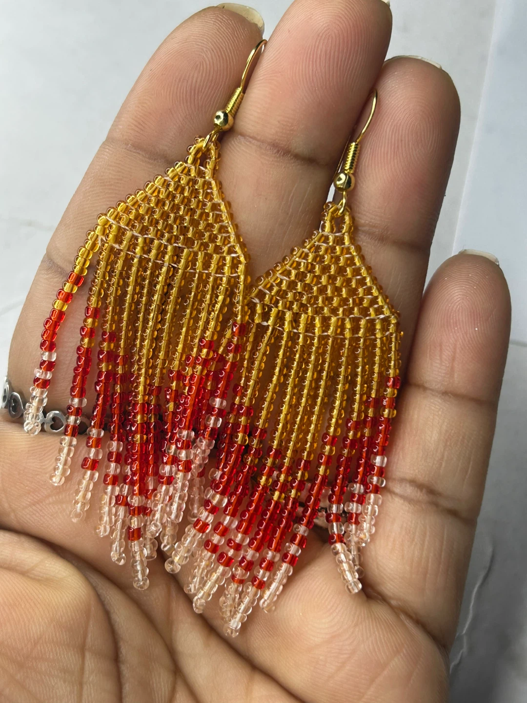 Handmade Beaded Fringe Earrings
