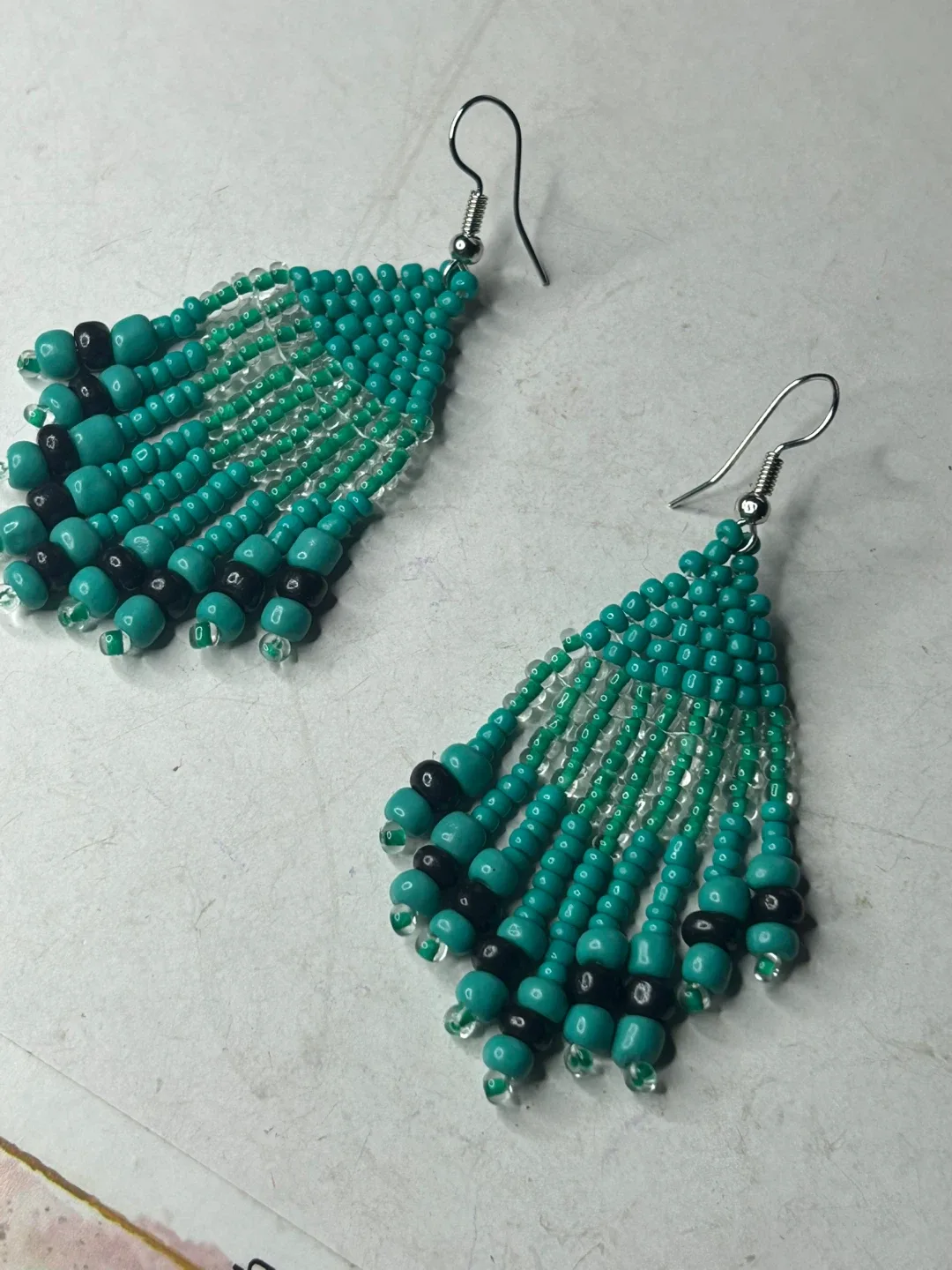 Handmade Beaded Fringe Earrings image indicator(8)